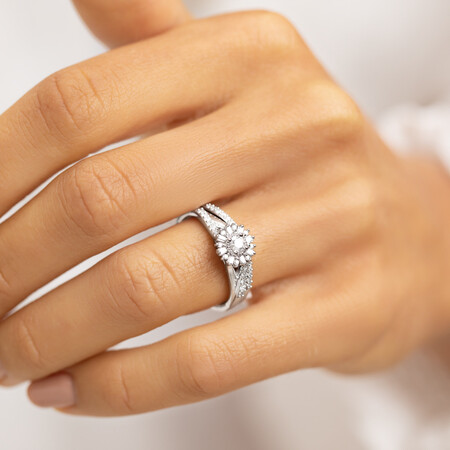 Bridal Set with 0.38 Carat TW Of Diamonds in 10ct White Gold Bridal Set with 0.38 Carat TW Of Diamonds in 10ct White Gold