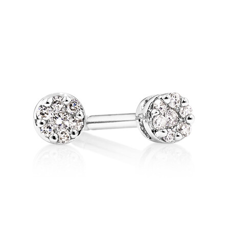 Stud Earrings with Diamonds in 10ct White Gold Stud Earrings with Diamonds in 10ct White Gold