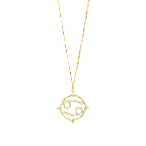 Cancer Zodiac Pendant with 0.20 Carat TW of Diamonds in 10kt Yellow Gold