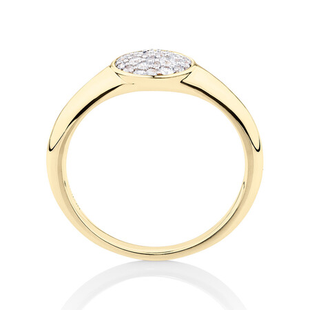 Pave Circle Ring with 0.19 Carat TW of Diamonds in 10ct Yellow Gold Pave Circle Ring with 0.19 Carat TW of Diamonds in 10ct Yellow Gold