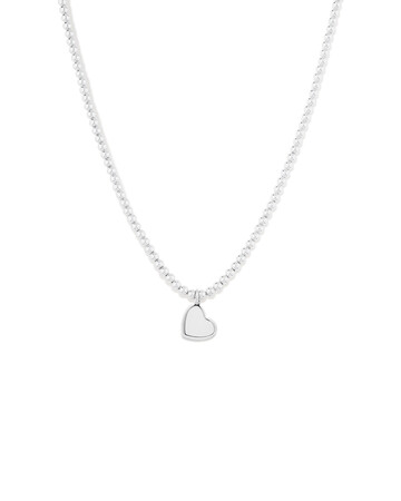 45cm (18") Engravable Heart Bead Necklace in Sterling Silver 45cm (18") Engravable Heart Bead Necklace in Sterling Silver