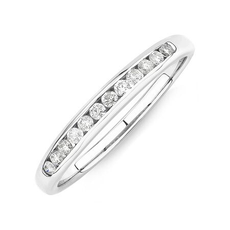 Wedding Band with 0.15 Carat TW of Diamonds in 10ct White Gold Wedding Band with 0.15 Carat TW of Diamonds in 10ct White Gold