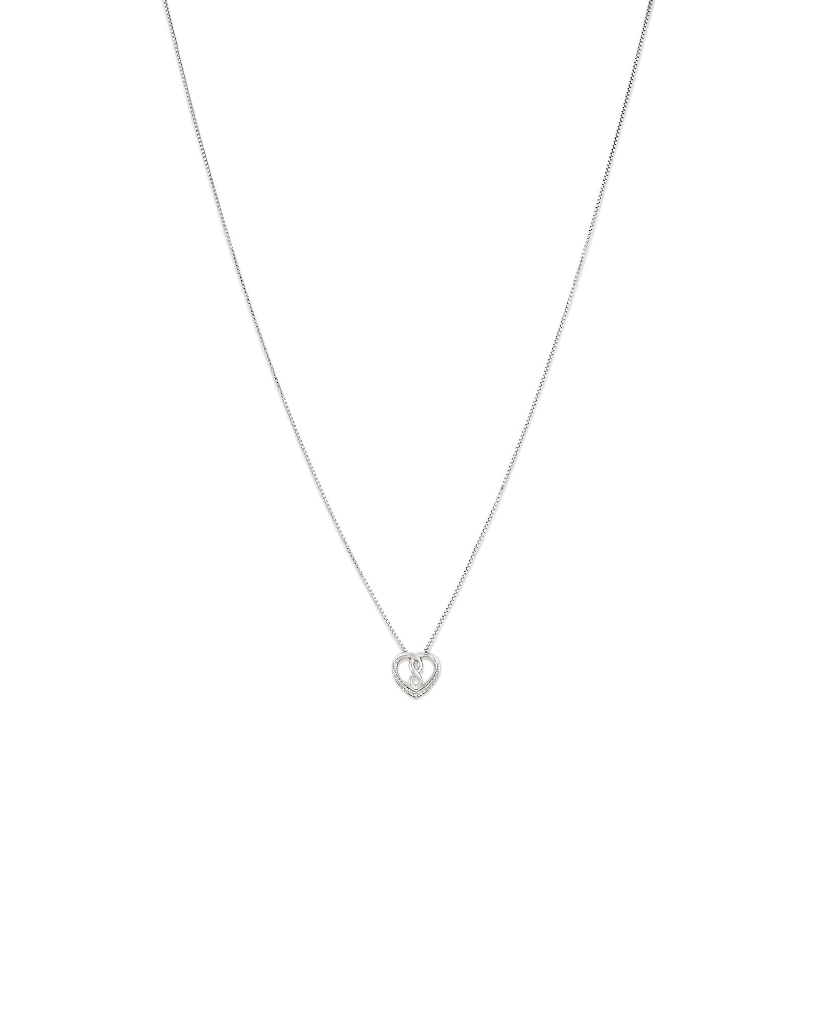 Heart infinitas Pendant with Diamonds in Sterling Silver