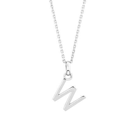 "W" Initial Pendant in Sterling Silver "W" Initial Pendant in Sterling Silver