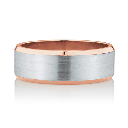 Men's Wedding Band in 10ct Rose & White Gold Men's Wedding Band in 10ct Rose & White Gold