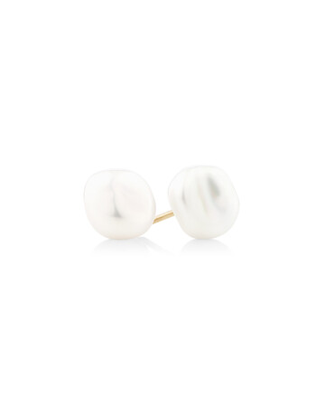 7-8mm Studs with Cultured Freshwater Baroque Pearls in 10kt Yellow Gold 7-8mm Studs with Cultured Freshwater Baroque Pearls in 10kt Yellow Gold