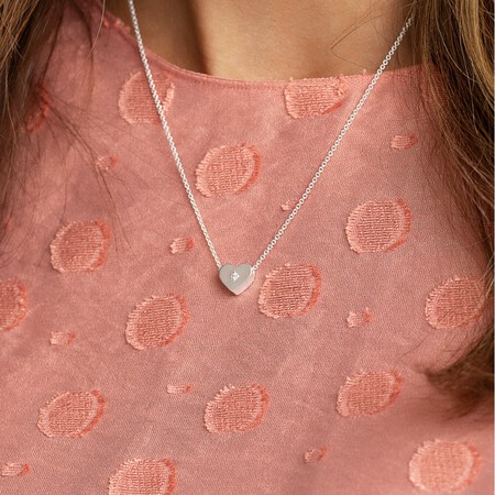 Heart Necklace with Cubic Zirconia in Sterling Silver Heart Necklace with Cubic Zirconia in Sterling Silver