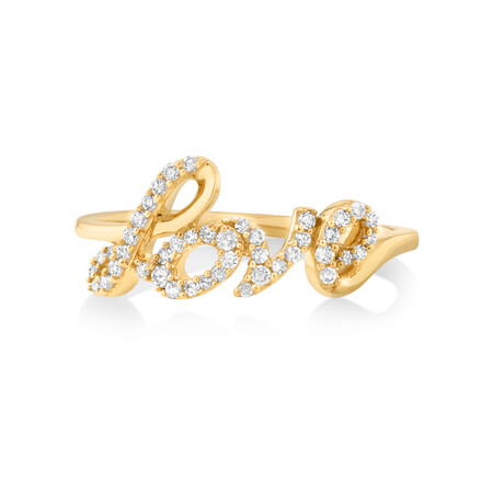 Love Ring with 0.18 Carat TW of Diamonds in 10kt Yellow Gold Love Ring with 0.18 Carat TW of Diamonds in 10kt Yellow Gold