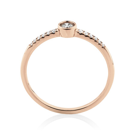 Promise Ring with 0.16 Carat TW of Diamonds in 10ct Rose Gold Promise Ring with 0.16 Carat TW of Diamonds in 10ct Rose Gold