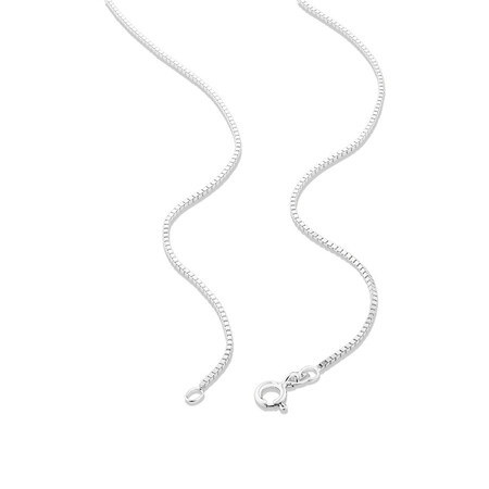 55cm (22") 1mm-1.5mm Width Box Chain in Sterling Silver 55cm (22") 1mm-1.5mm Width Box Chain in Sterling Silver