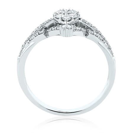 Engagement Ring With 0.45 Carat TW of Diamonds In 10ct White Gold Engagement Ring With 0.45 Carat TW of Diamonds In 10ct White Gold