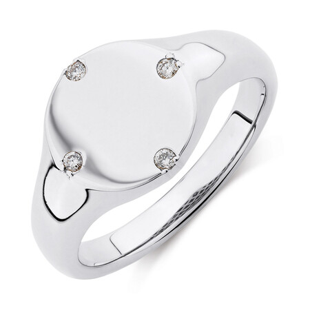Compass Ring with Diamonds in Sterling Silver Compass Ring with Diamonds in Sterling Silver
