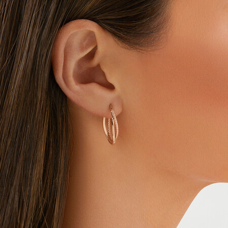 Double Hoop Earrings in 10kt Rose Gold Double Hoop Earrings in 10kt Rose Gold