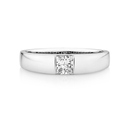 Laboratory-Created 0.50 Carat Men's Ring in 14ct White Gold Laboratory-Created 0.50 Carat Men's Ring in 14ct White Gold