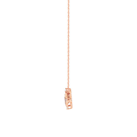 Morganite Bezel Pendant with Diamonds in 10kt Rose Gold Morganite Bezel Pendant with Diamonds in 10kt Rose Gold