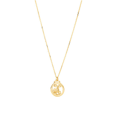 Aries Zodiac Pendant with Chain in 10kt Yellow Gold Aries Zodiac Pendant with Chain in 10kt Yellow Gold