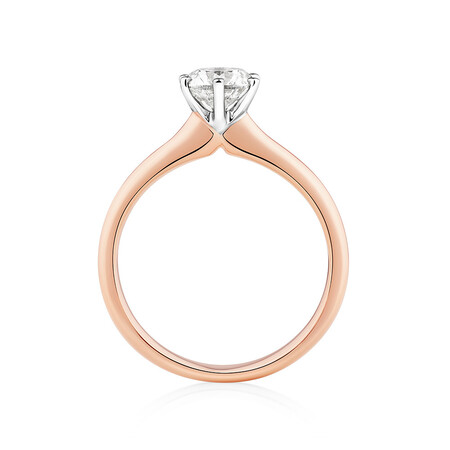 Certified Solitaire Engagement Ring with 1 Carat TW Diamond in 18ct Rose & White Gold Certified Solitaire Engagement Ring with 1 Carat TW Diamond in 18ct Rose & White Gold