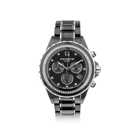 Unisex Chronograph Watch with 1/2 Carat TW of Diamonds in Black Ceramic & Stainless Steel Unisex Chronograph Watch with 1/2 Carat TW of Diamonds in Black Ceramic & Stainless Steel