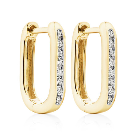 Huggies with 0.14 Carat TW of Diamonds in 10kt Yellow Gold Huggies with 0.14 Carat TW of Diamonds in 10kt Yellow Gold