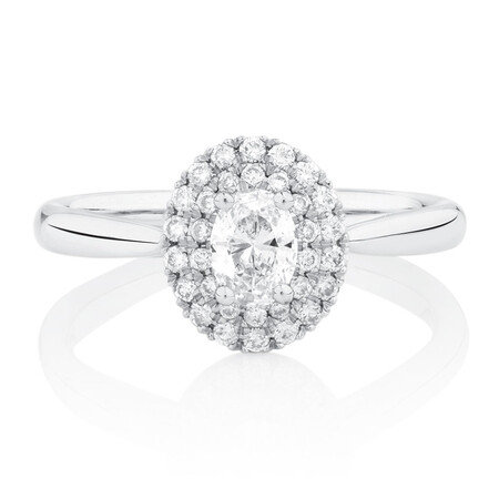Engagement Ring with 1/2 Carat TW of Diamonds in 14ct White Gold Engagement Ring with 1/2 Carat TW of Diamonds in 14ct White Gold