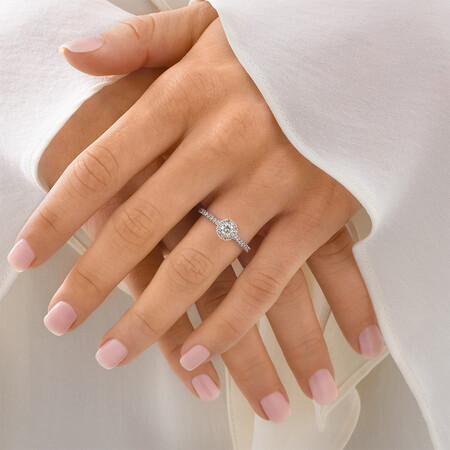 Engagement Ring with 1/2 Carat TW of Diamonds in 14kt White Gold Engagement Ring with 1/2 Carat TW of Diamonds in 14kt White Gold