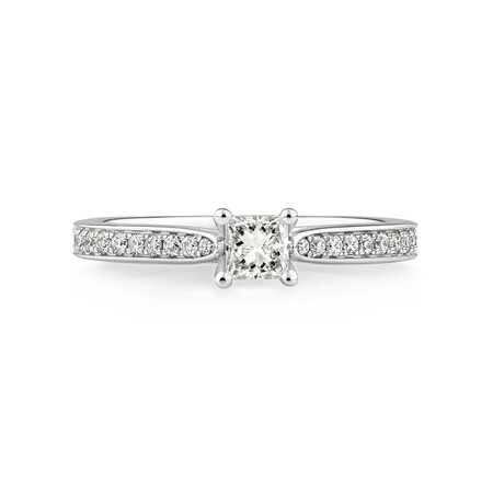 Solitaire Engagement Ring With 1/2 Carat TW of Diamonds In 14kt White Gold Solitaire Engagement Ring With 1/2 Carat TW of Diamonds In 14kt White Gold