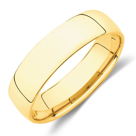 Half Round Wedding Band in 10ct Yellow Gold Half Round Wedding Band in 10ct Yellow Gold