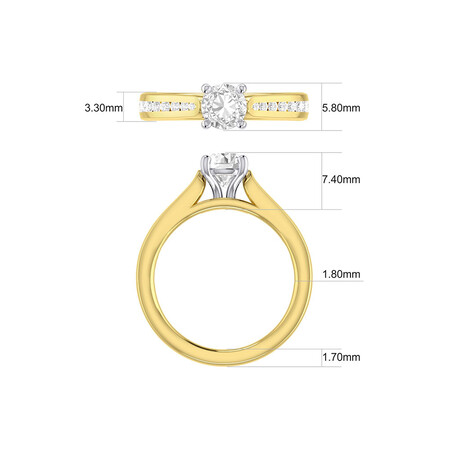 Engagement Ring with 1 1/4 Carat TW of Diamonds in 14ct Yellow & White Gold Engagement Ring with 1 1/4 Carat TW of Diamonds in 14ct Yellow & White Gold