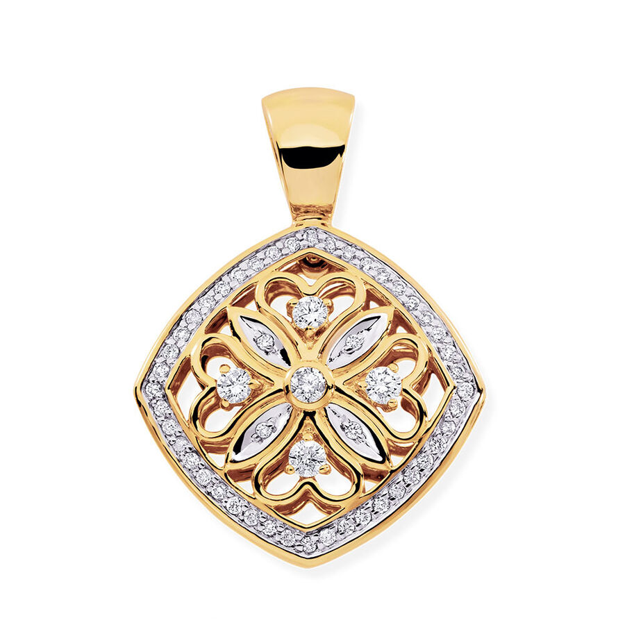 Enhancer Pendant with 1/2 Carat TW of Diamonds in 10ct Yellow Gold
