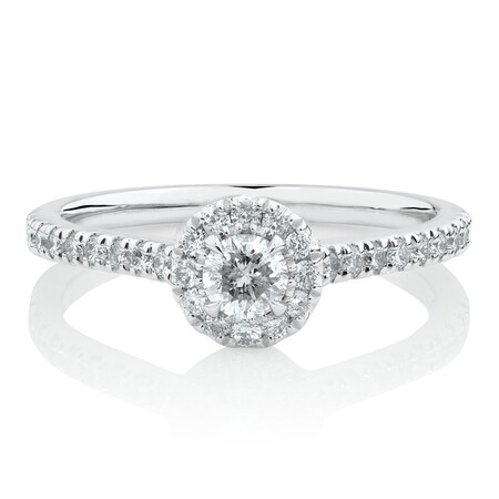 Engagement Ring with 1/2 Carat TW of Diamonds in 14ct White Gold Engagement Ring with 1/2 Carat TW of Diamonds in 14ct White Gold