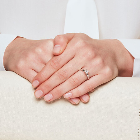 Evermore Solitaire Engagement Ring with 0.50 Carat TW Diamond in 14ct White Gold Evermore Solitaire Engagement Ring with 0.50 Carat TW Diamond in 14ct White Gold
