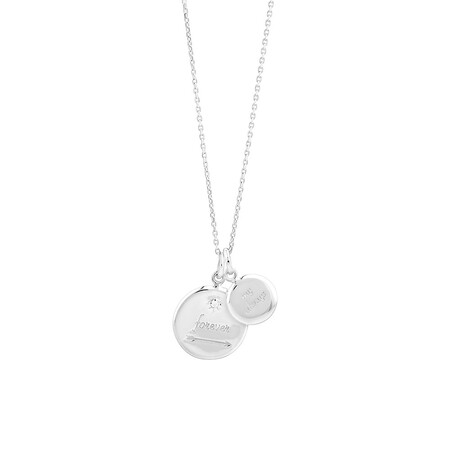 Two Engraved Pendants in Cubic Zirconia & Sterling Silver Two Engraved Pendants in Cubic Zirconia & Sterling Silver