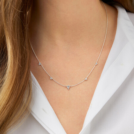 Necklace with Cubic Zirconia in Sterling Silver Necklace with Cubic Zirconia in Sterling Silver