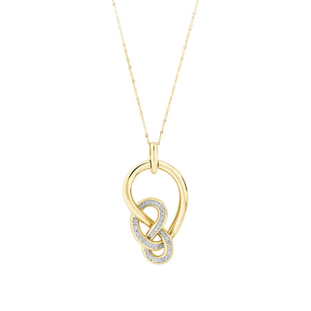 Large Knots Pendant with 0.22 Carat TW of Diamonds in 10ct Yellow Gold Large Knots Pendant with 0.22 Carat TW of Diamonds in 10ct Yellow Gold
