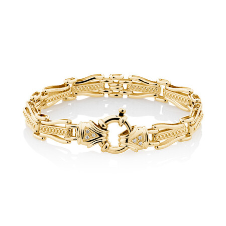 19cm (7.5") Bracelet with Diamonds in 10kt Yellow Gold 19cm (7.5") Bracelet with Diamonds in 10kt Yellow Gold