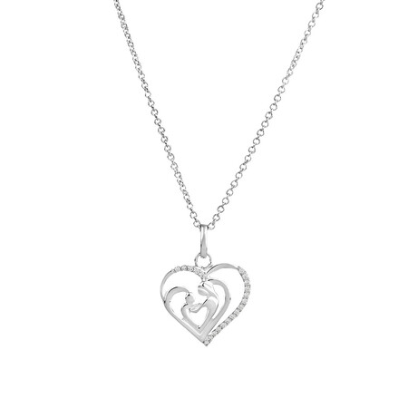 Mother & Child Pendant with Cubic Zirconia in Sterling Silver Mother & Child Pendant with Cubic Zirconia in Sterling Silver