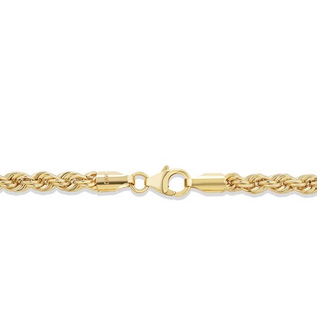 19cm (7.5") 4mm-4.5mm Width Rope Bracelet in 10kt Yellow Gold 19cm (7.5") 4mm-4.5mm Width Rope Bracelet in 10kt Yellow Gold