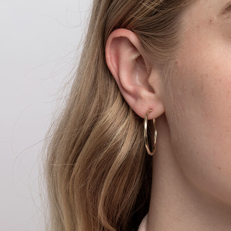 28mm Square Twist Hoop Earrings in 10kt Yellow Gold 28mm Square Twist Hoop Earrings in 10kt Yellow Gold