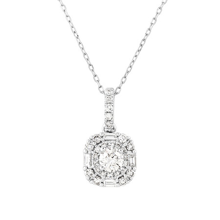 Michael Hill Designer Fashion Art Deco Pendant with 0.35 Carat TW of Diamonds in 18kt White Gold Michael Hill Designer Fashion Art Deco Pendant with 0.35 Carat TW of Diamonds in 18kt White Gold