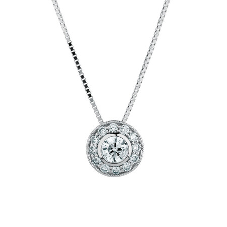 Pendant with 1/2 Carat TW of Diamonds in 10ct White Gold Pendant with 1/2 Carat TW of Diamonds in 10ct White Gold