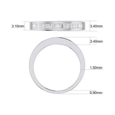 Wedding Band with 1/2 Carat TW of Diamonds in 18kt White Gold Wedding Band with 1/2 Carat TW of Diamonds in 18kt White Gold