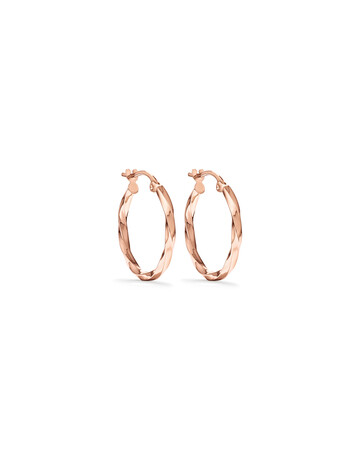 18mm Twist Hoop Earrings in 10ct Rose Gold 18mm Twist Hoop Earrings in 10ct Rose Gold