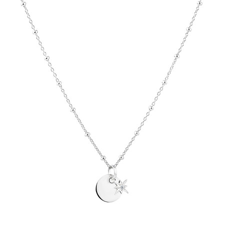 North Star Pendant with Cubic Zirconia in Sterling Silver North Star Pendant with Cubic Zirconia in Sterling Silver