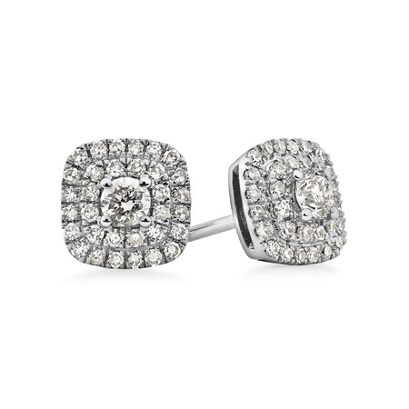 Stud Earrings with 1/2 Carat TW of Diamonds in 10kt White Gold