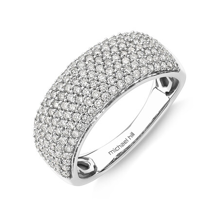 Diamond Pave Ring with 1.00 Carat TW Diamond in 10ct White Gold Diamond Pave Ring with 1.00 Carat TW Diamond in 10ct White Gold