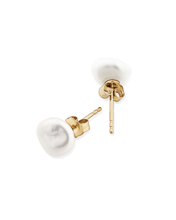 7-8mm Studs with Cultured Freshwater Baroque Pearls in 10kt Yellow Gold 7-8mm Studs with Cultured Freshwater Baroque Pearls in 10kt Yellow Gold