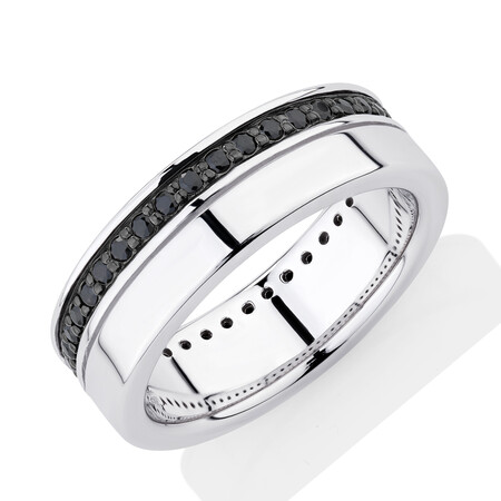 Ring with Black Cubic Zirconia in Sterling Silver
