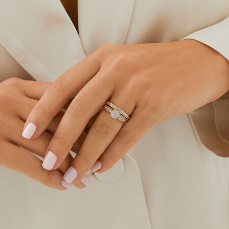 Bridal Set with 1/2 Carat TW of Diamonds in 10kt Yellow & White Gold Bridal Set with 1/2 Carat TW of Diamonds in 10kt Yellow & White Gold