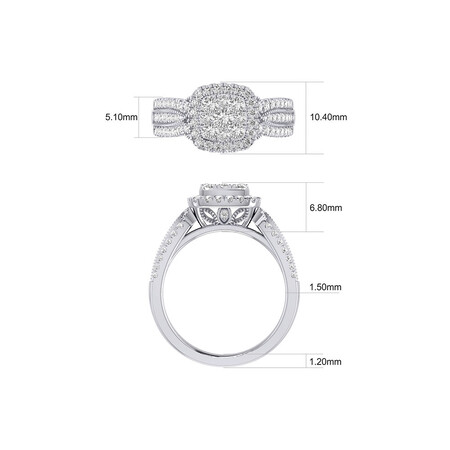 Ring with 1 Carat TW of Diamonds in 10kt White Gold Ring with 1 Carat TW of Diamonds in 10kt White Gold