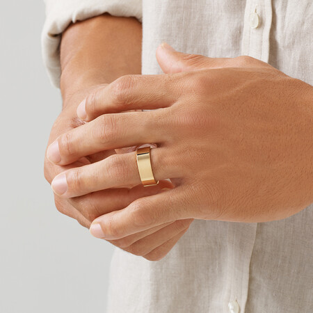 Flat Wedding Band in 10ct Yellow Gold Flat Wedding Band in 10ct Yellow Gold